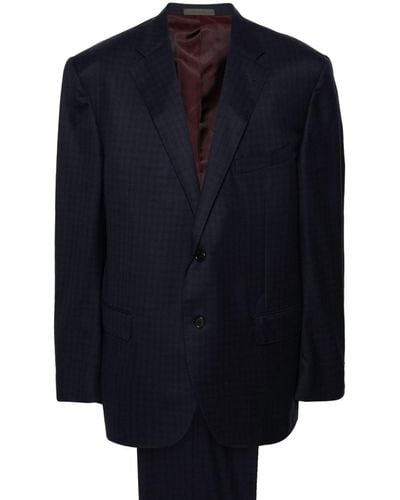Corneliani Checked Wool Suit - Blue
