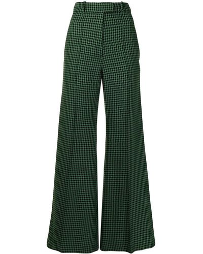 Racil Houndstooth Wide-leg Pants - Green