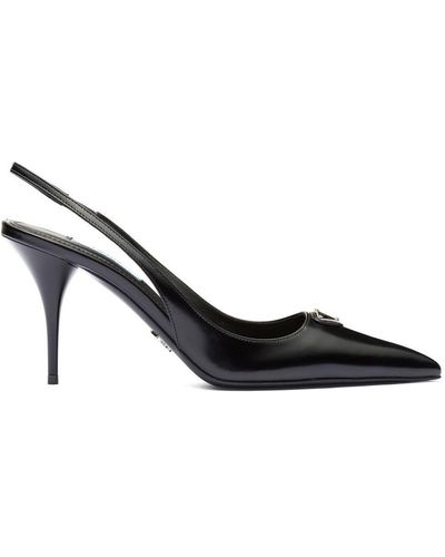 Prada Slingback-Pumps aus Leder - Schwarz