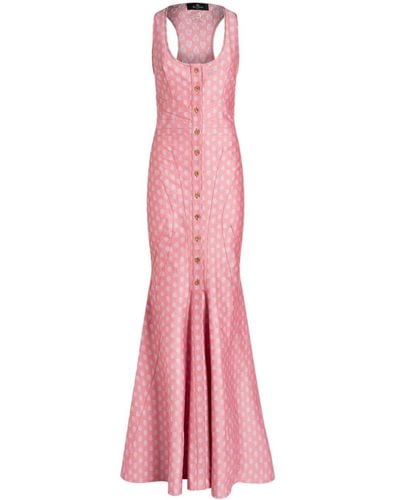 Etro Patterned-jacquard Cotton Gown - Pink