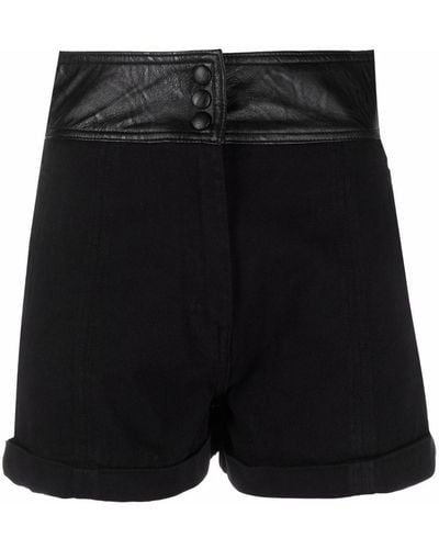 Twin Set High-waisted Cotton Shorts - Black
