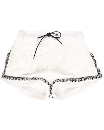 Sacai Shorts a vita alta in tweed - Bianco