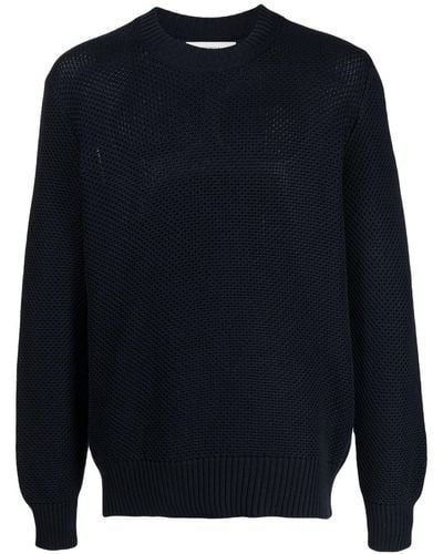 Pringle of Scotland Round Neck Cotton Sweater - Blue