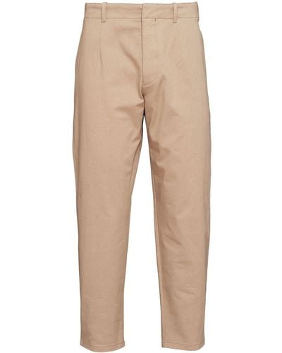 Prada Pantalones ajustados con placa del logo - Neutro