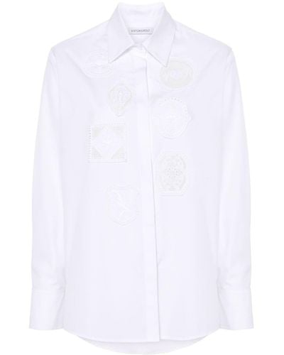 Viktor & Rolf Patch-embroidered Cotton Shirt - White