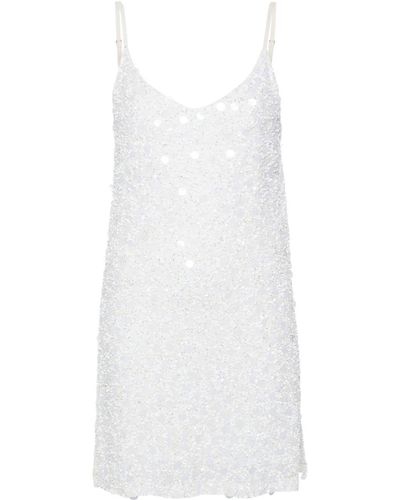 P.A.R.O.S.H. Sequin-embellished Mini Dress - White