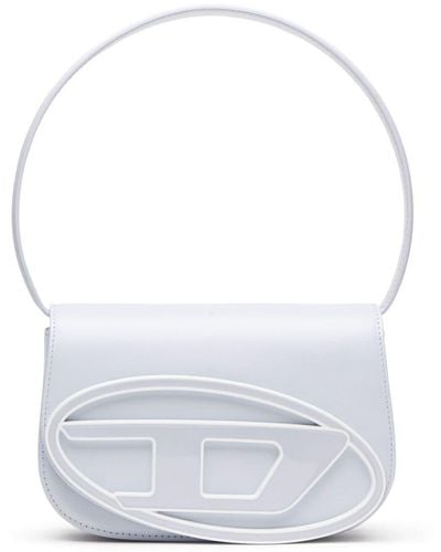 DIESEL 1DR-Ikonische Schultertasche aus pastellfarbenem Leder - Weiß