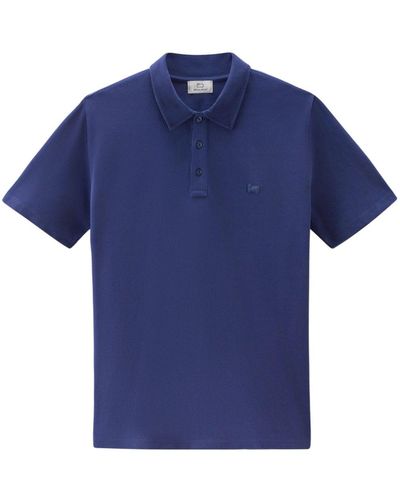 Woolrich Poloshirt mit Logo-Stickerei - Blau