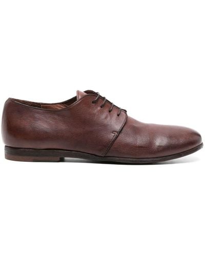 Moma Grained-leather Derby Shoes - Brown