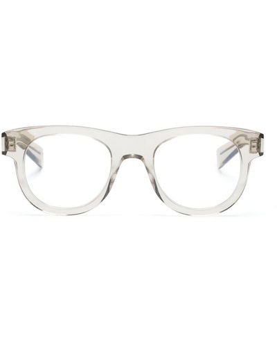 Saint Laurent Transparente Brille mit rundem Gestell - Natur