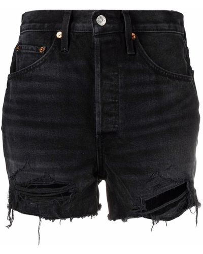 RE/DONE Cut-off Denim Shorts - Black