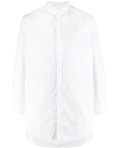 Yohji Yamamoto Langes Hemd mit Klappentasche - Weiß