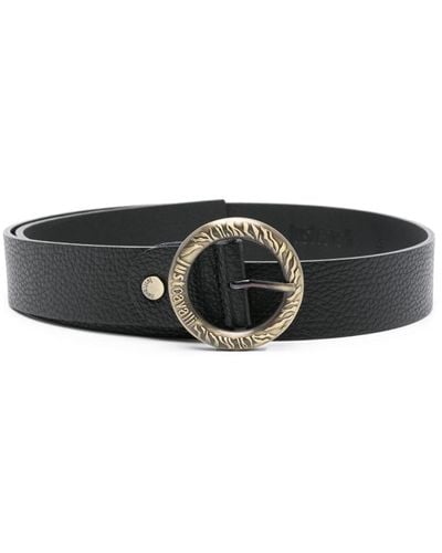 Just Cavalli Logo-engraved Buckle Belt - Black