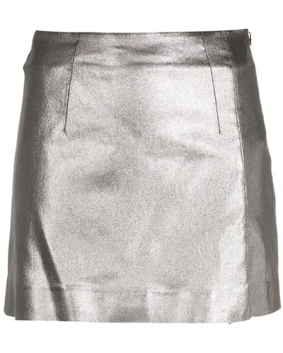 Olympiah Metallic-effect Mini Skirt - Grey