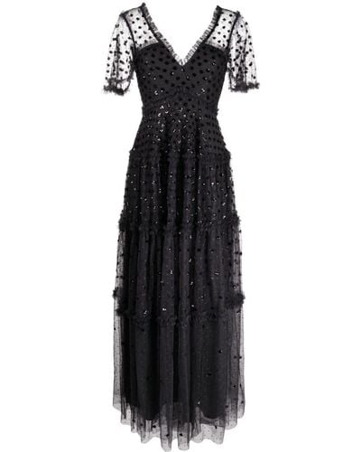 Needle & Thread Thea Sequined Maxi Dress - Black