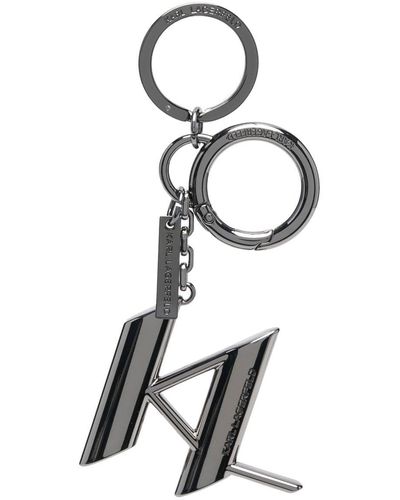 Karl Lagerfeld K/monogram Keychain - White