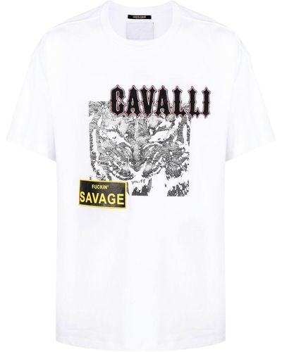 Roberto Cavalli スローガン Tシャツ - ホワイト