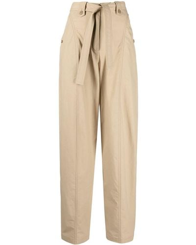 KENZO Tied-waist Cropped Trousers - Natural