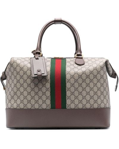 Gucci Sac fourre-tout Savoy à motif GG Supreme - Gris