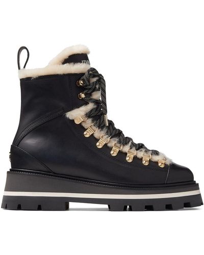 Jimmy Choo Chike Shearling-trimmed Boots - Black