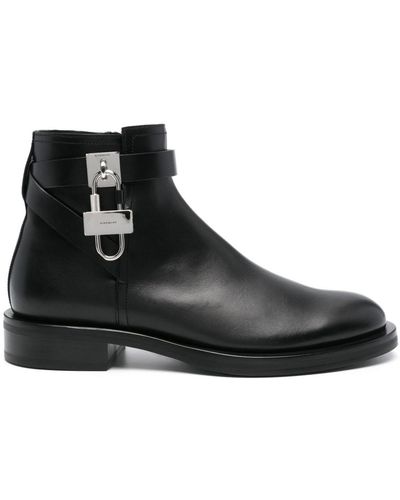 Givenchy Lock Leather Ankle Boots - Black