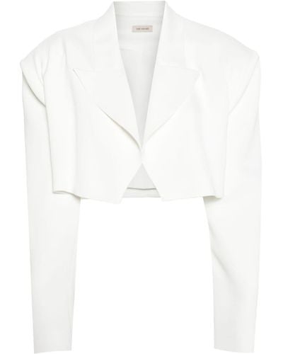 The Mannei Cropped Blazer Met Puntige Revers - Wit
