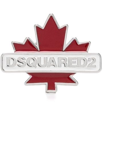 DSquared² Broche con logo esmaltado - Rojo