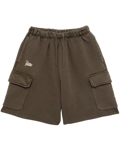 PATTA Logo-print cotton-blend track shorts - Grün