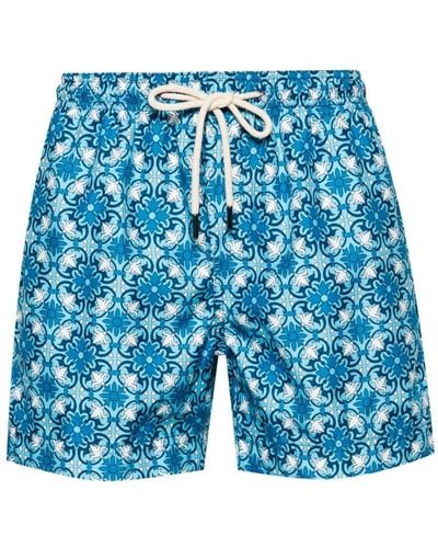 Peninsula Gargano Graphic-print Swim Shorts - Blue