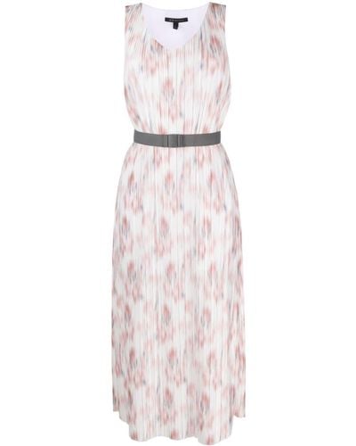 Armani Exchange Midi-jurk Met Ceintuur - Wit