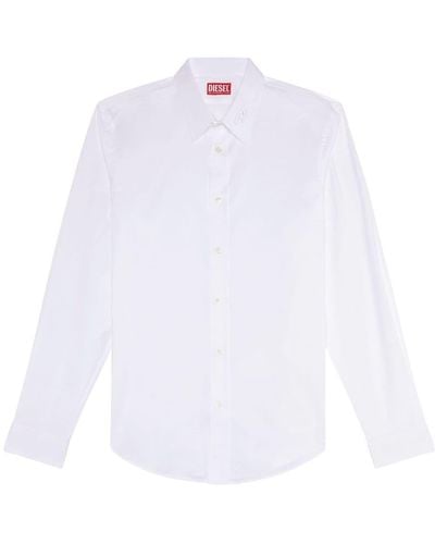 DIESEL Camisa S-Benny-CL con logo bordado - Blanco