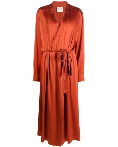 Forte Forte Midi-jurk Met Gestrikte Taille - Oranje