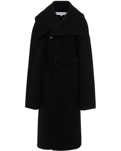 JW Anderson Belted Wool Coat - Black