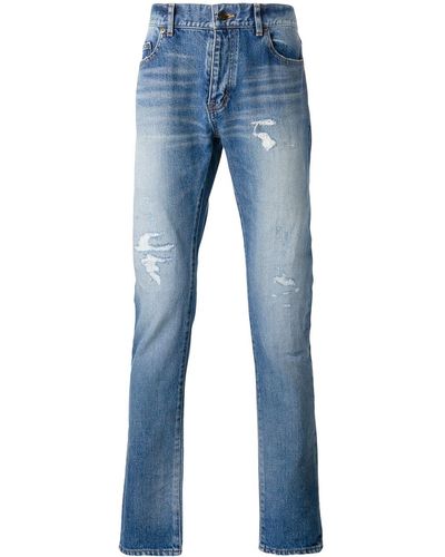 Saint Laurent Classic distressed jeans - Blu