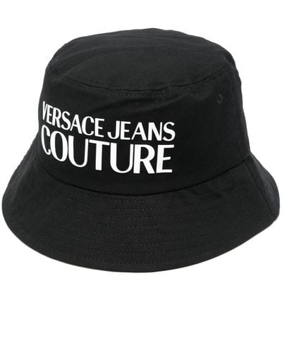 Versace Fischerhut mit Logo - Schwarz