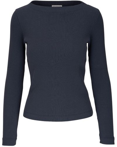 Brunello Cucinelli Long-sleeved Ribbed Top - Blue