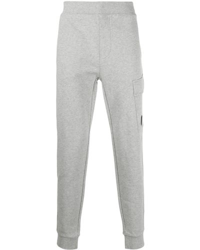 C.P. Company Pantaloni sportivi con applicazione logo - Grigio