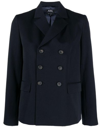 A.P.C. Double-breasted Jacket - Blue