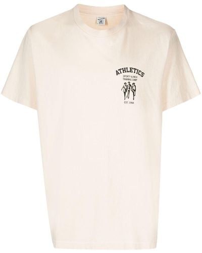 Sporty & Rich Camiseta con logo Athletics - Blanco
