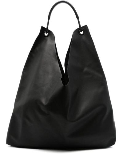 The Row Bindle 3 Leather Tote Bag - Black