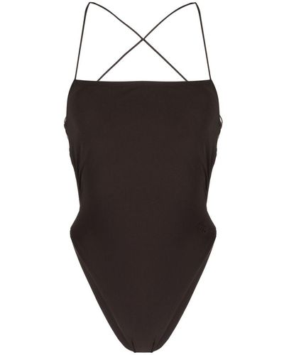 Tory Burch Logo-detail Cross Shoulder Straps Swimsuit - Black