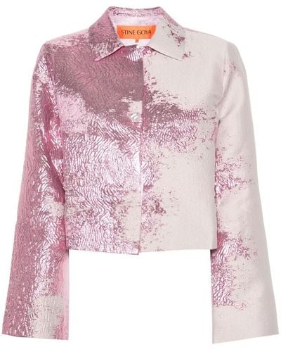 Stine Goya Sgkiana Blazer Met Abstract Patroon - Roze
