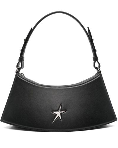 Mugler Zenith Leather Shoulder Bag - Black