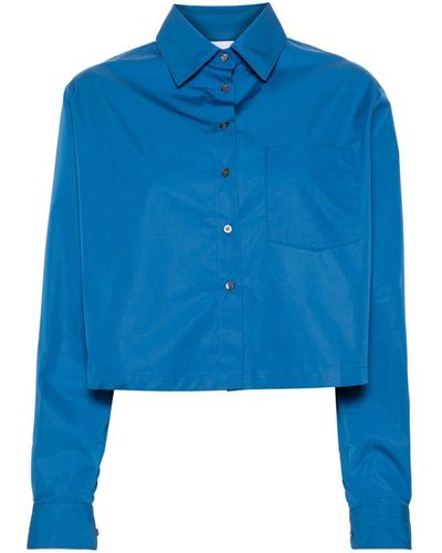 Aspesi Cotton cropped shirt - Blau