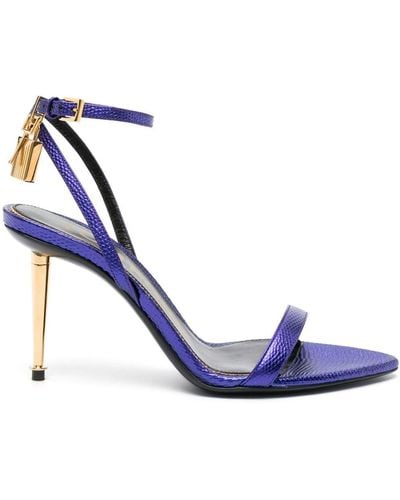 Tom Ford Padlock 90mm Leather Sandals - Blauw