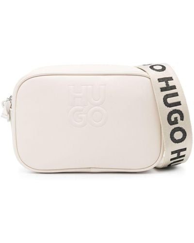 HUGO Logo-embossed Cross Body Bag - Natural