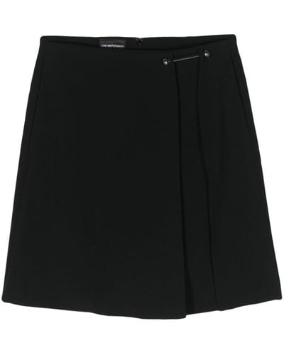 Emporio Armani Piercing-detail Crepe Skirt - Black