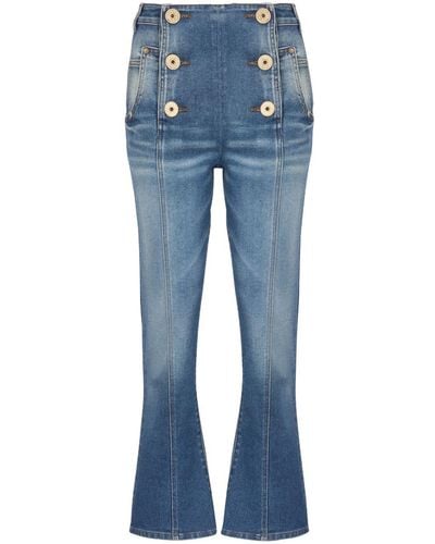 Balmain Buttoned Bootcut Jeans - Blue