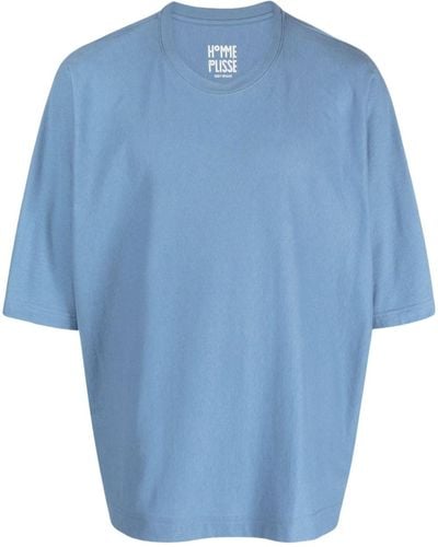 Homme Plissé Issey Miyake Katoenen T-shirt - Blauw