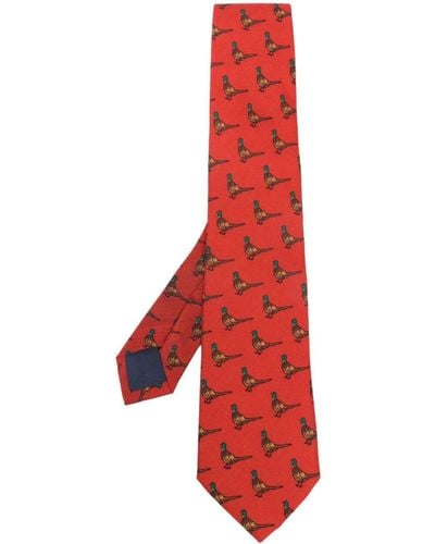 Polo Ralph Lauren Pheasant-print Wool Tie - Red